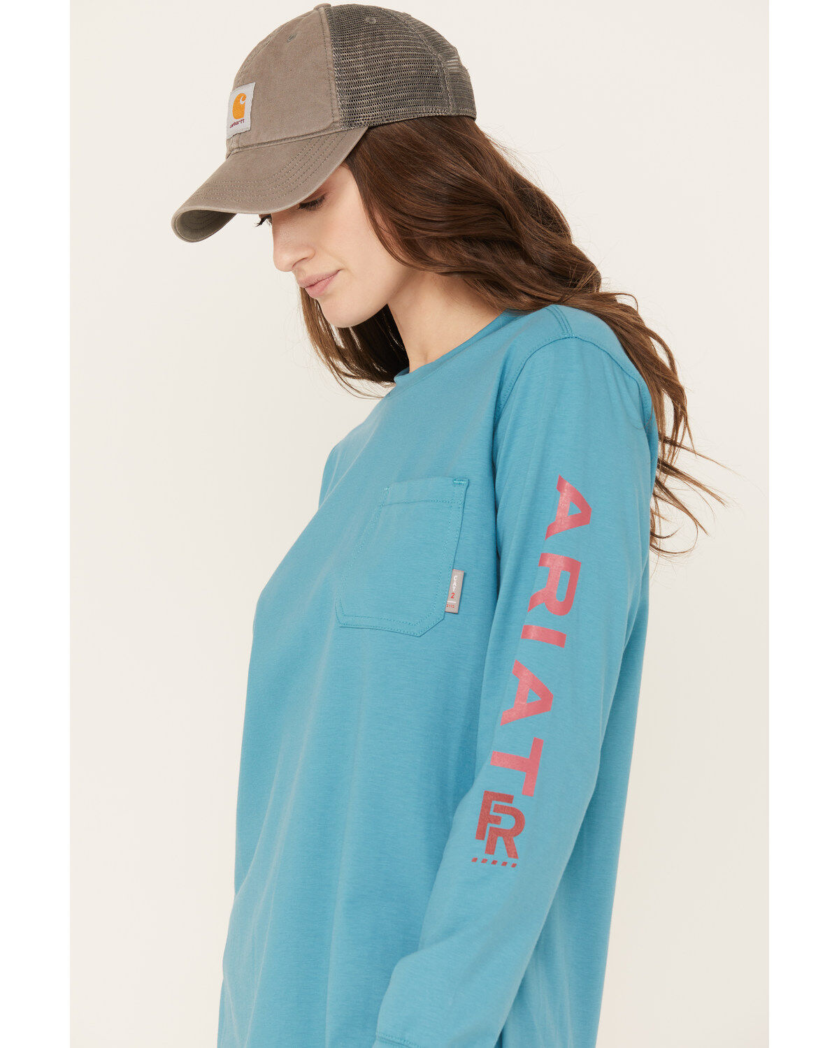 Ariat Women's FR Stretch Logo Long Sleeve Work Shirt