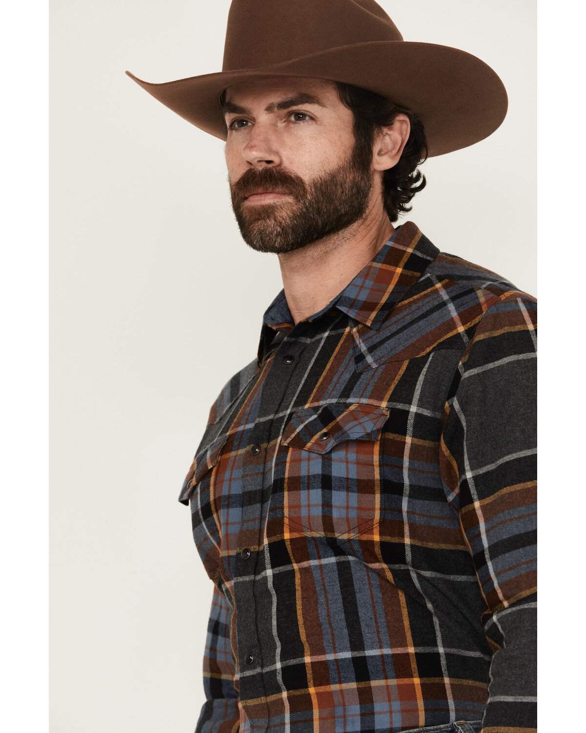 Cody James Men's Lawton Plaid Print Long Sleeve Snap Western Shirt
