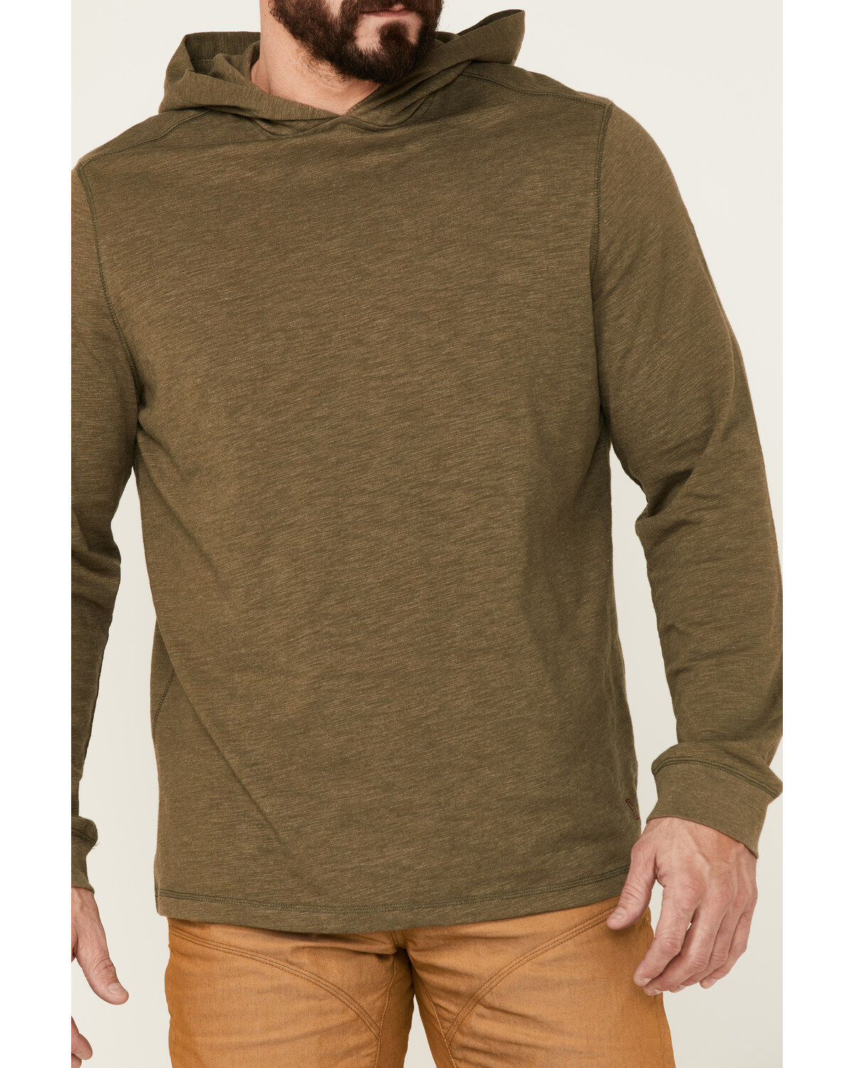 Brothers and Sons Men's Solid Heather Slub Long Sleeve Hooded Sweatshirt