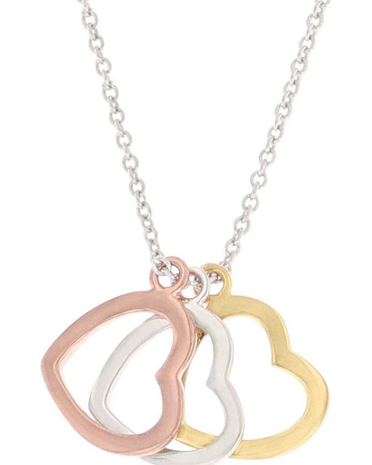 Montana Silversmiths Women's Trio Heart Shadow Charm Necklace