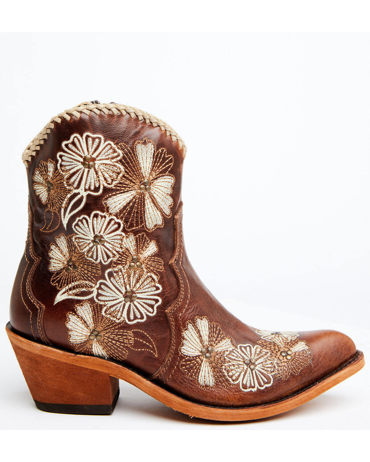 Liberty Black Women's Loren Floral Embroidered Western Fashion Booties - Round Toe
