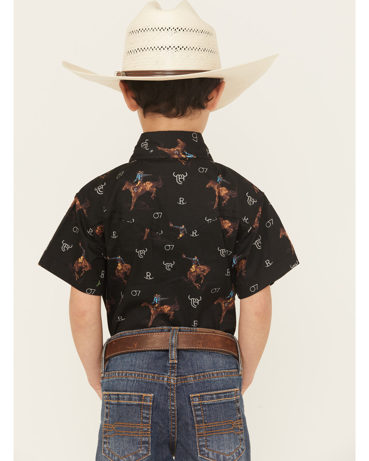 Cowboy Hardware Boys' Bronc Short Sleeve Snap Stretch Western Shirt
