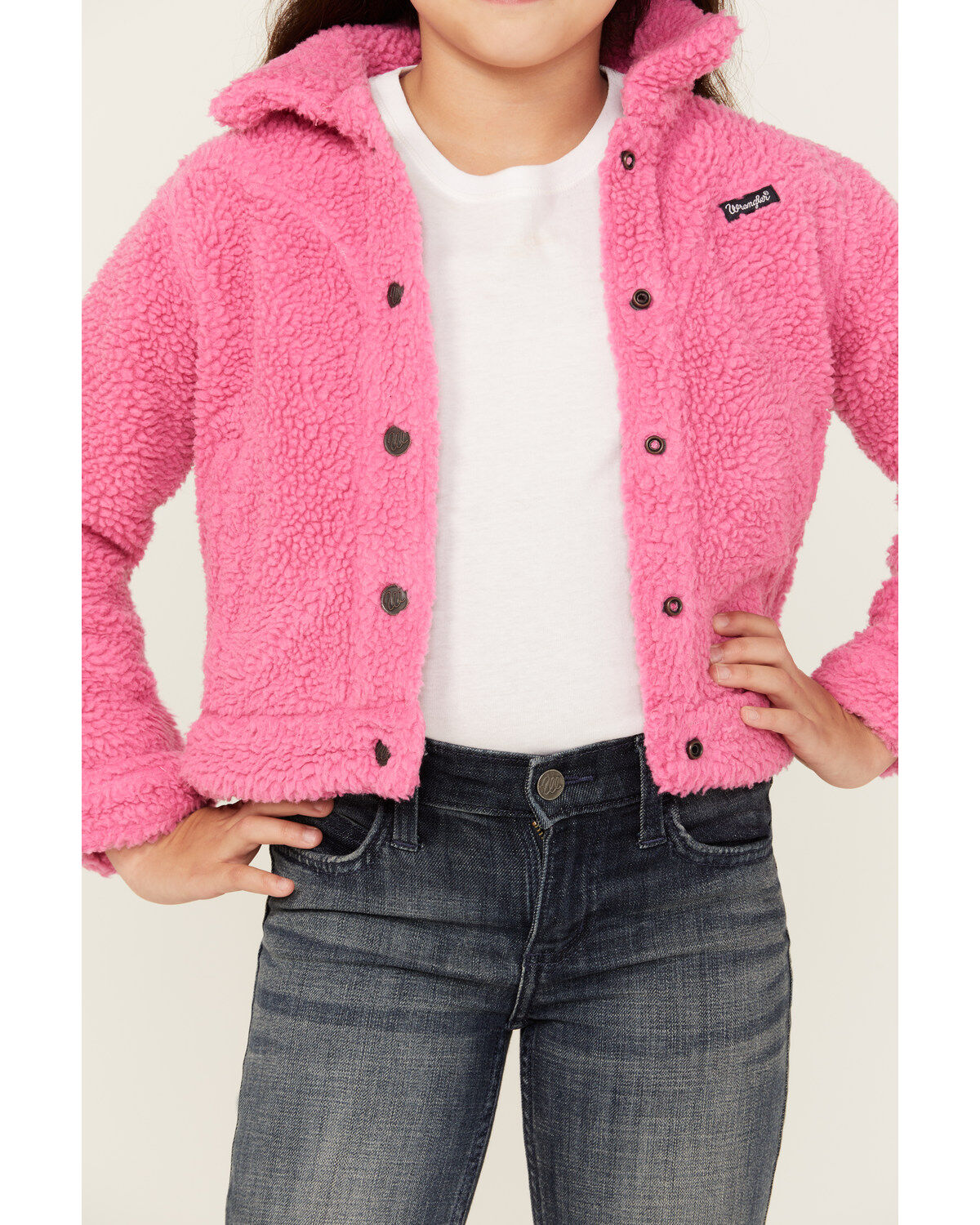 Wrangler Girls' Sherpa Snap Jacket