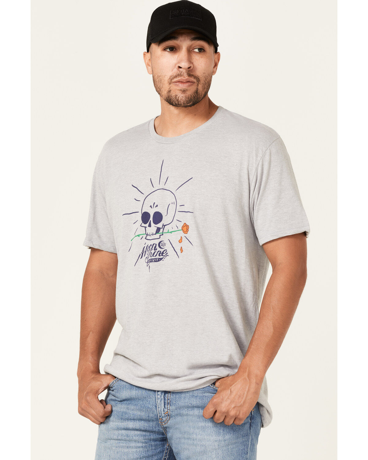 Moonshine Spirit Men's Simple Skully Graphic T-Shirt