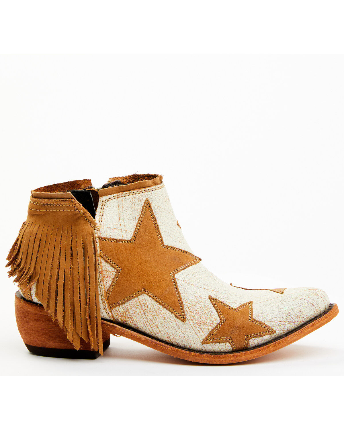 Caborca Silver by Liberty Black Women's Sybil Star Fringe Booties - Round Toe