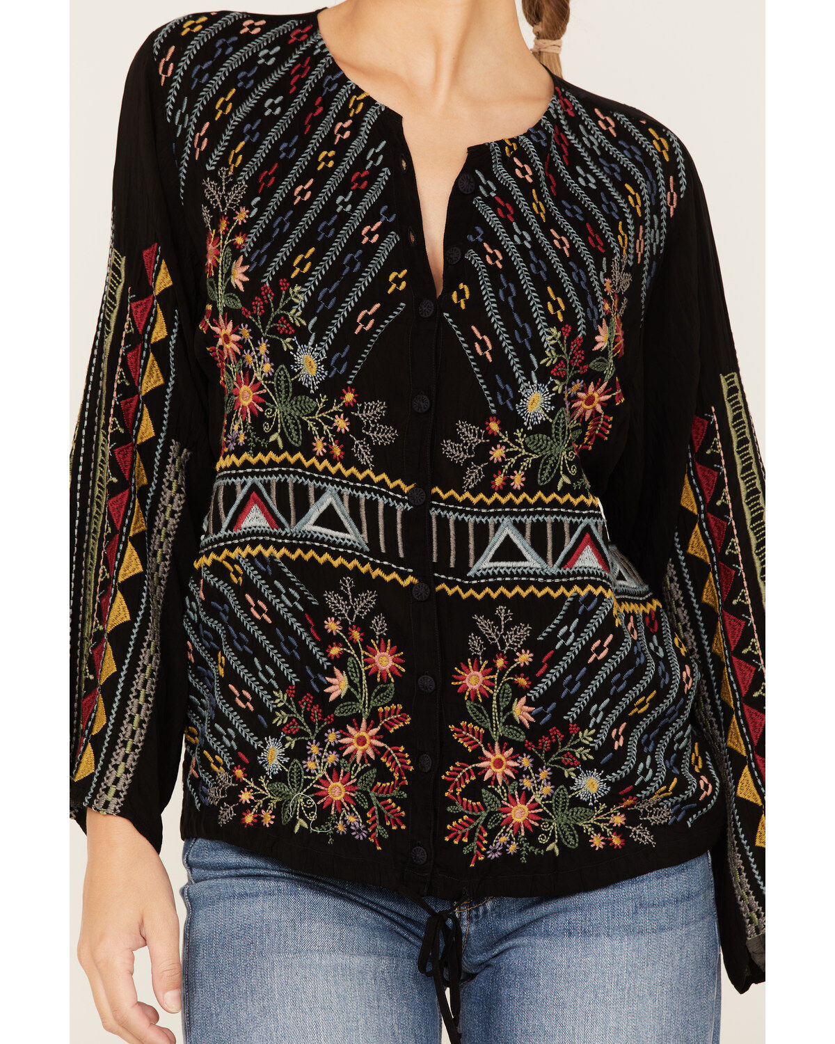 Johnny Was Women's Ezra Embroidered Blouse