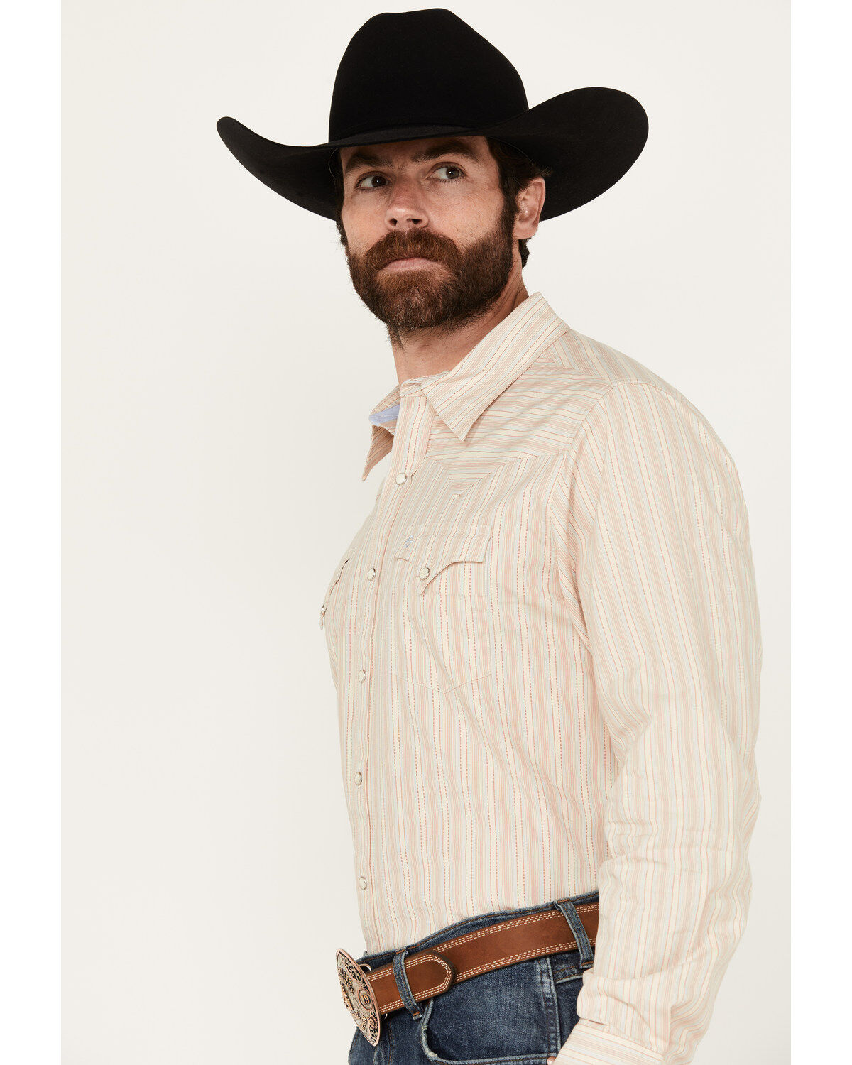 Stetson Men's Striped Print Long Sleeve Snap Western Shirt