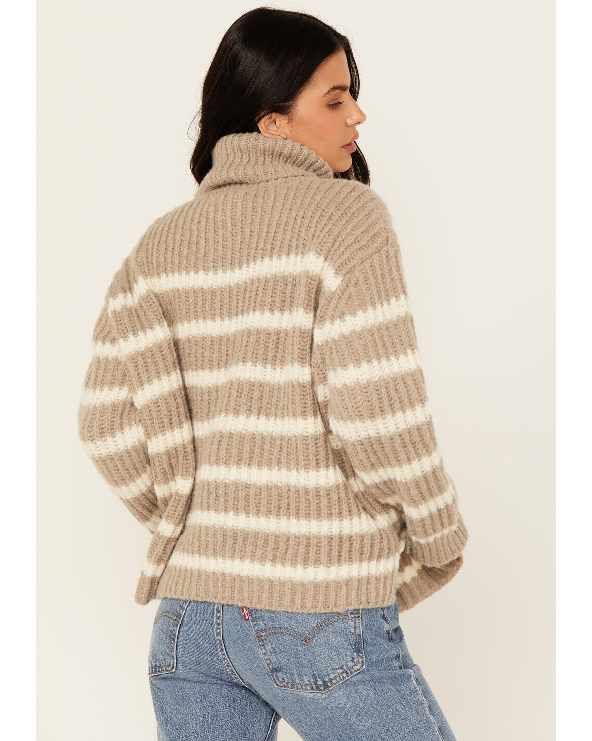 Sadie & Sage Women's Striped Turtleneck Sweater