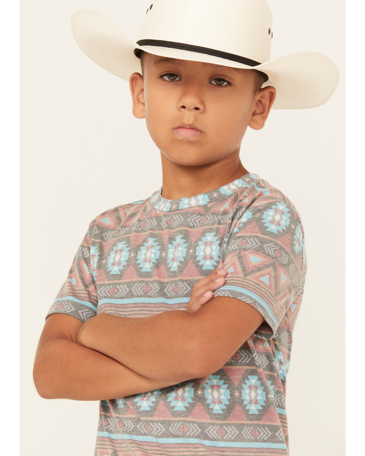 Rock & Roll Denim Boys' Southwestern Print Short Sleeve T-Shirt