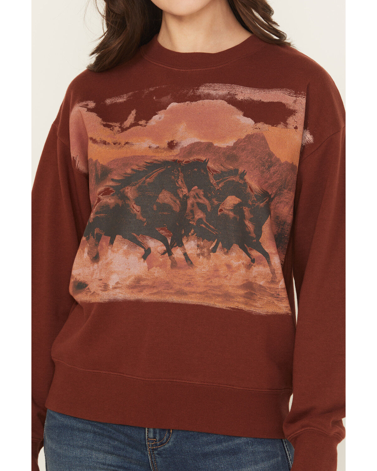 Shyanne Women's Running Horses Loose Fit Graphic Sweatshirt