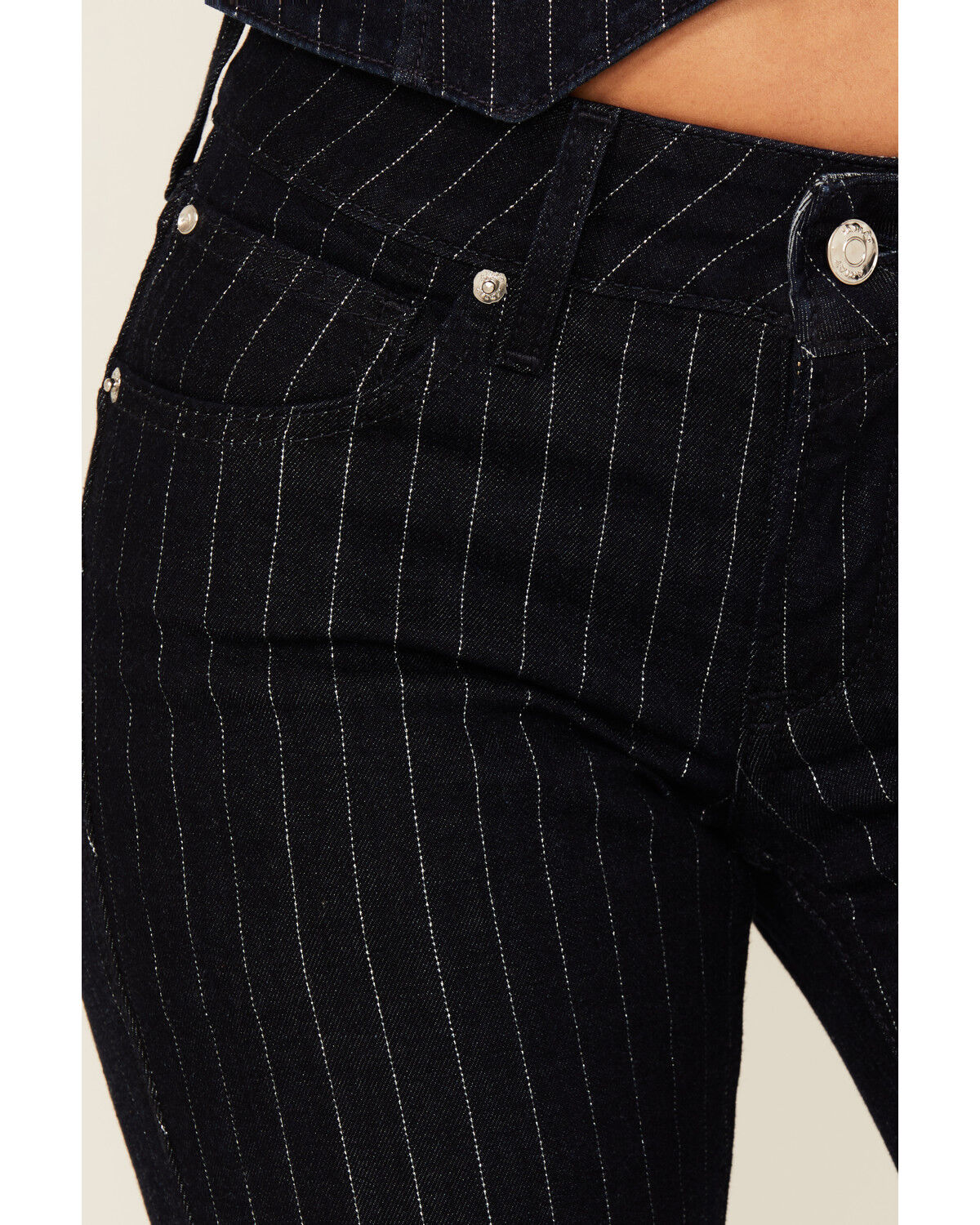 Ariat Women's Jasmine Pinstripe Dark Wash Flare Stretch Denim Jeans