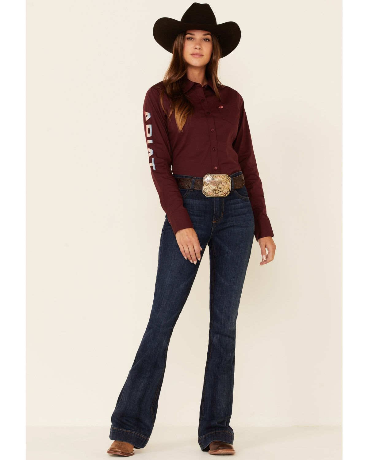 Ariat Women's Zinfandel Team Kirby Stretch Long Sleeve Button Shirt