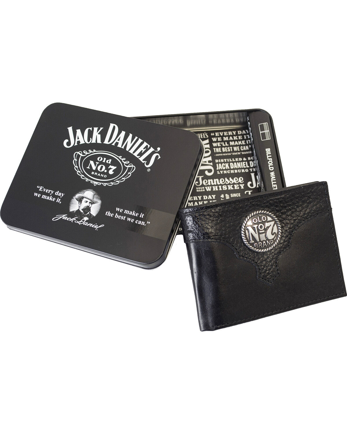 Western Express Men's Black Old #7 Leather Billfold Wallet