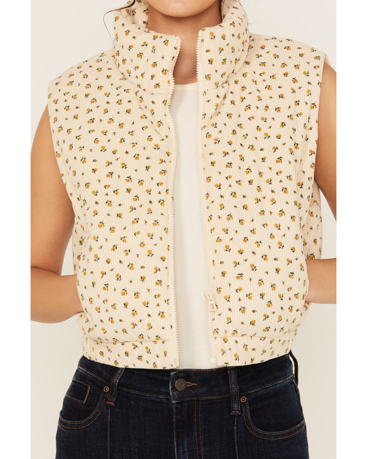 26 International Women's Floral Print Puffer Vest