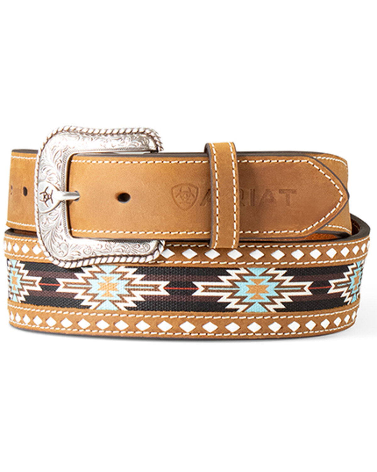 Ariat Men's Southwestern Print Leather Belt
