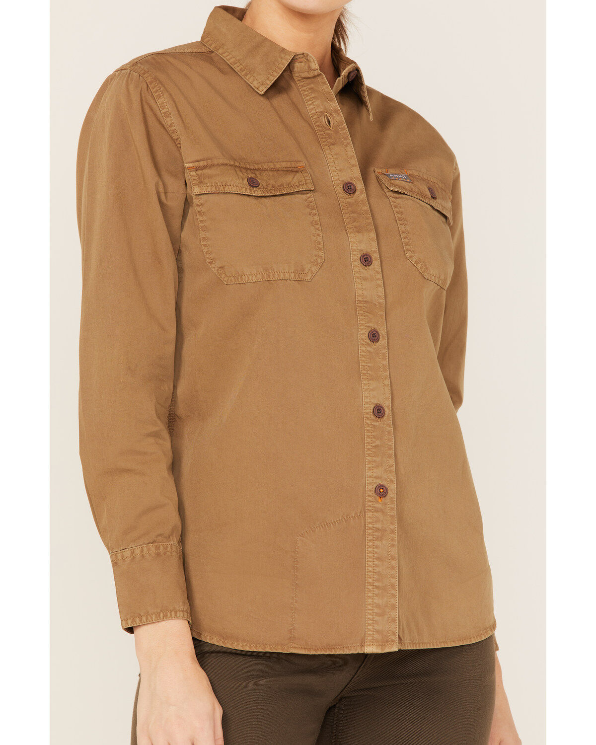 Ariat Women's Rebar Washed Twill Long Sleeve Button Down Work Shirt