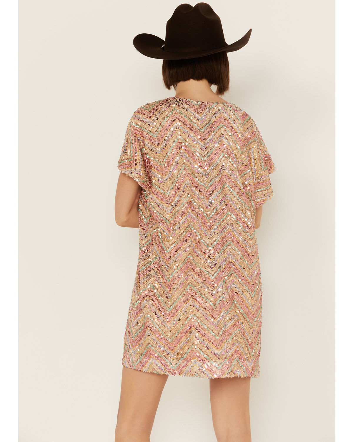 By Together Women's Chevron Sequins Mini Dress