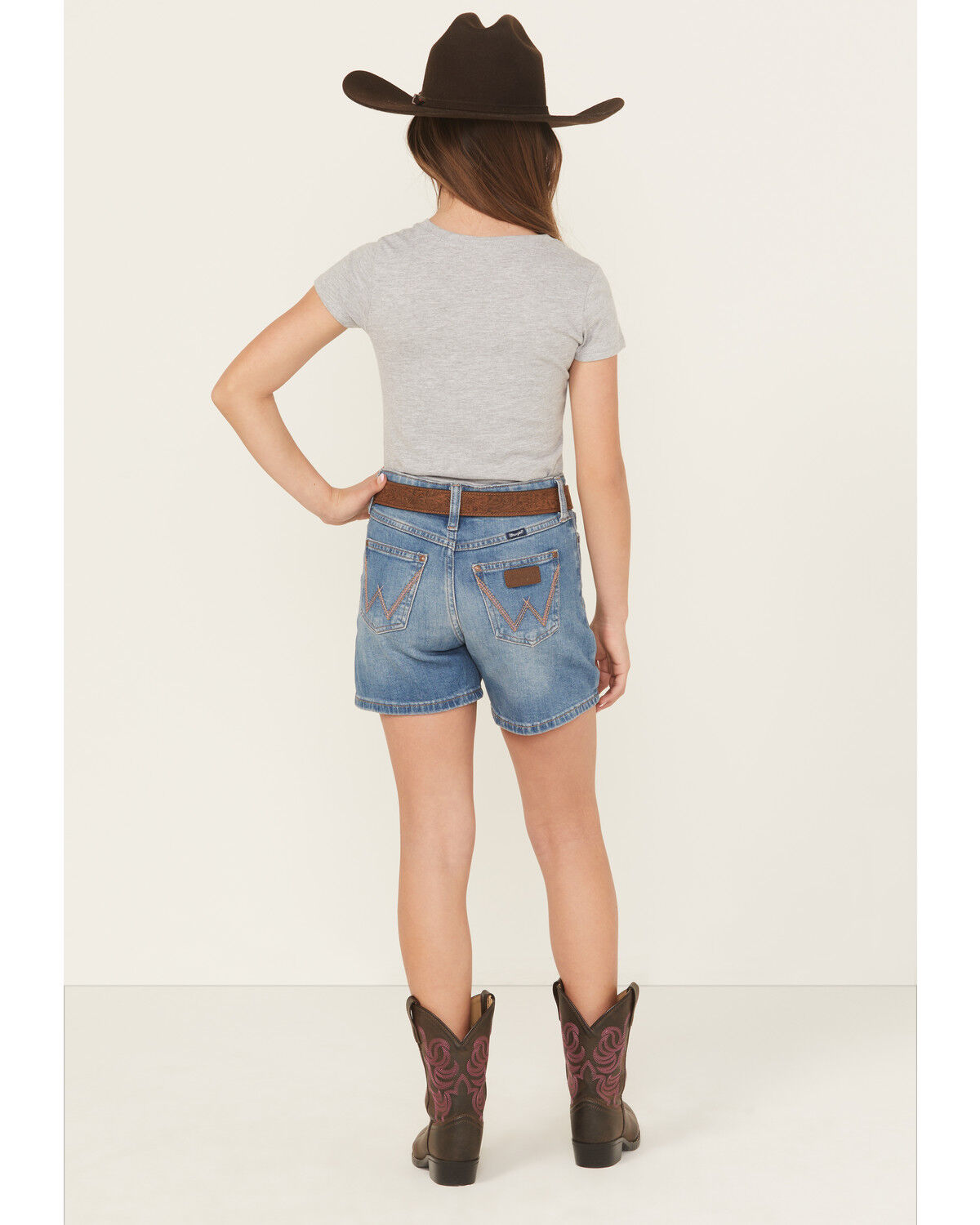 Wrangler Girls' Medium Wash Stretch Denim Shorts