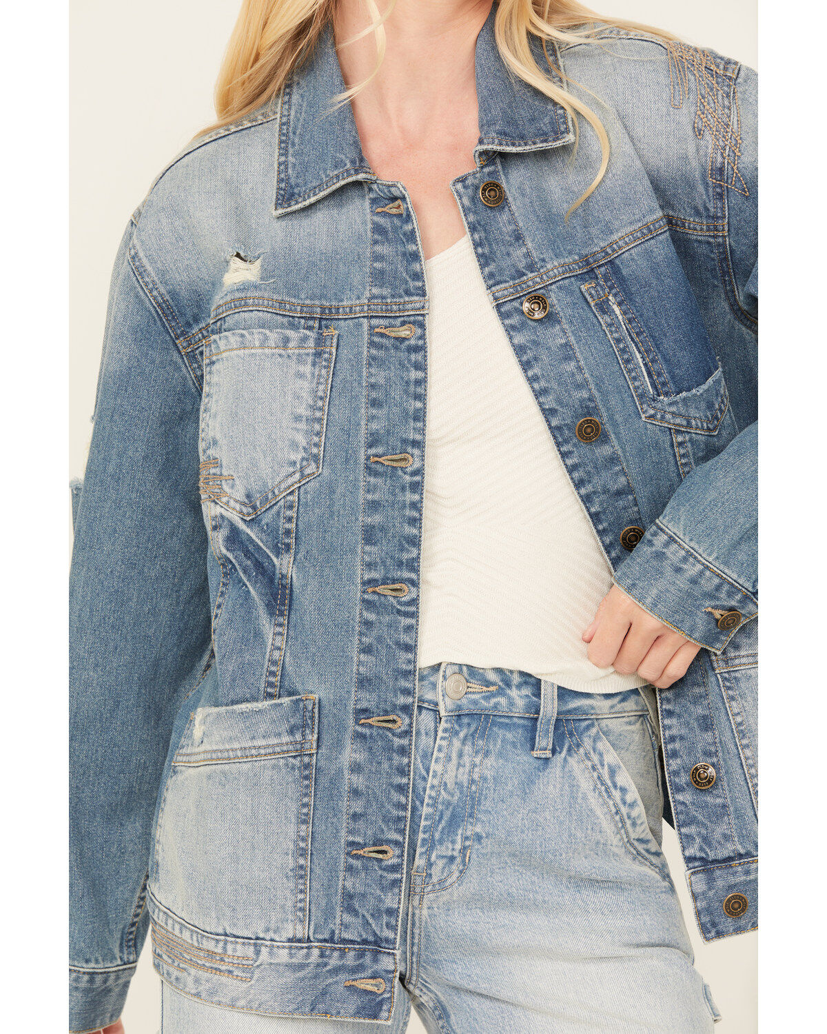 Cleo + Wolf Women's Medium Wash Denim Jacket
