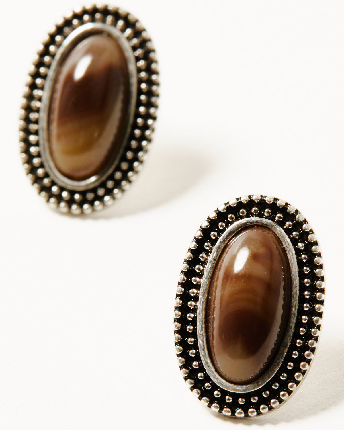 Shyanne Women's Heritage Valley Brown Agate Pendant Jewelry Set - 2 Piece