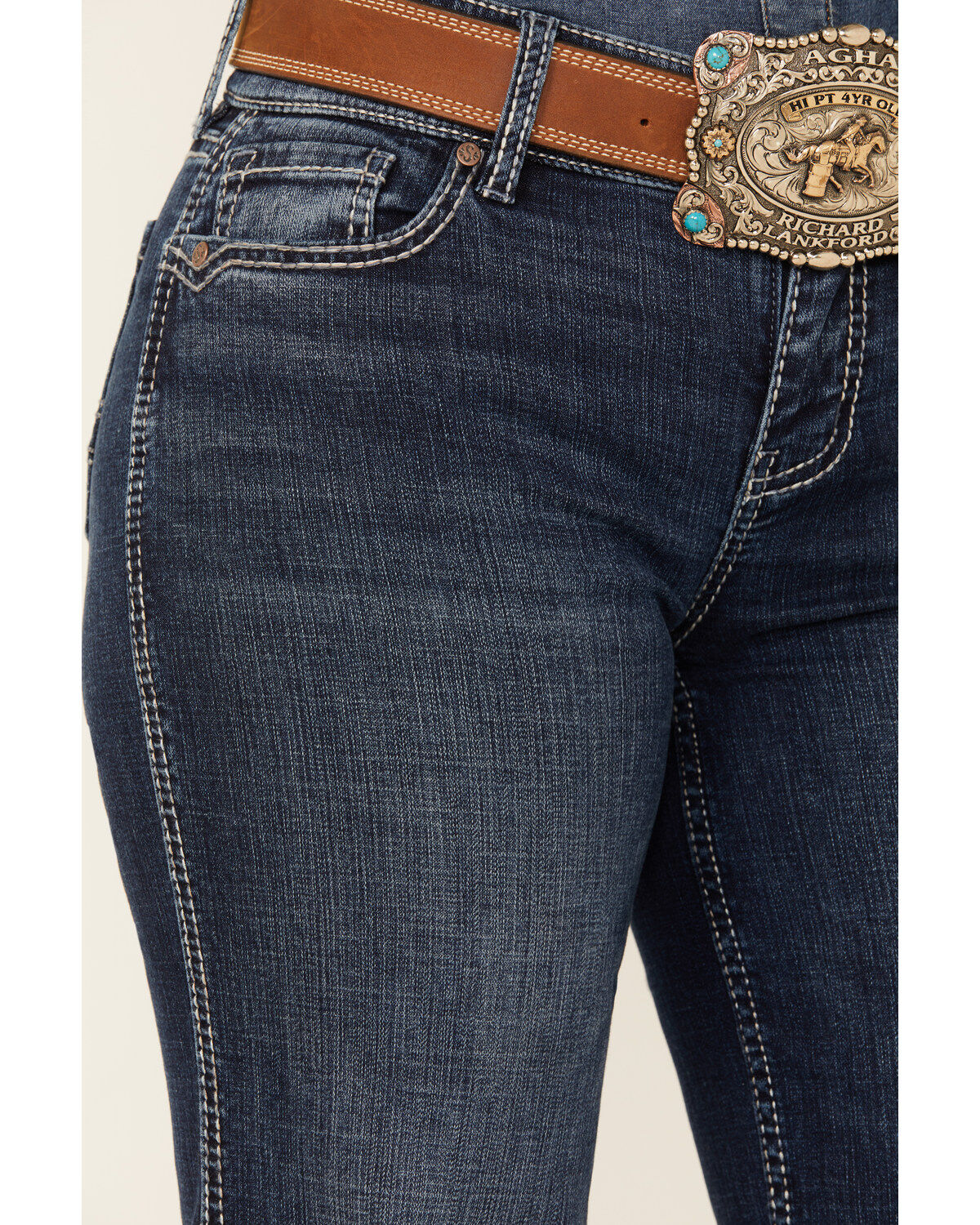Shyanne Women's Great Falls Dakota Medium Wash Mid Rise Trouser Stretch Riding Jeans