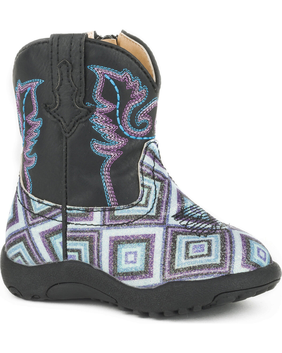 Roper Infant Boys' Cowbaby Glitter Diamonds Pre-Walker Western Boots - Round Toe