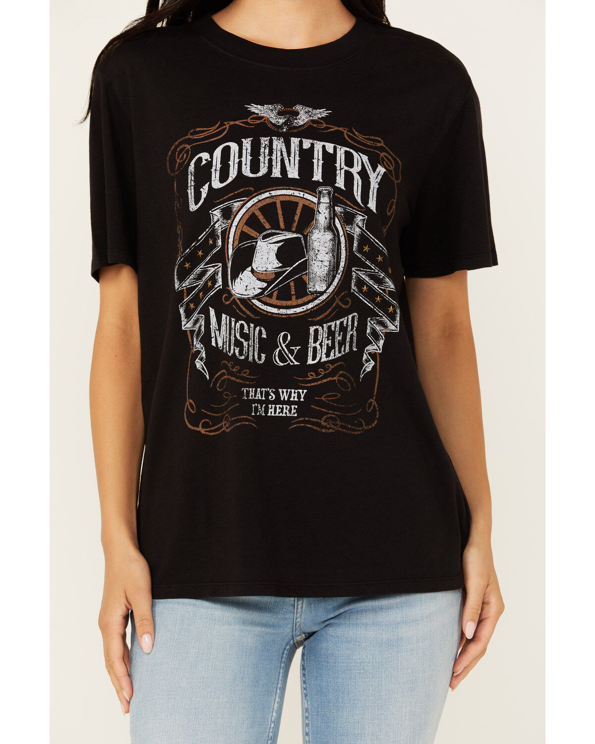 Idyllwind Women's Helen Country Music and Beer Short Sleeve Graphic Tee