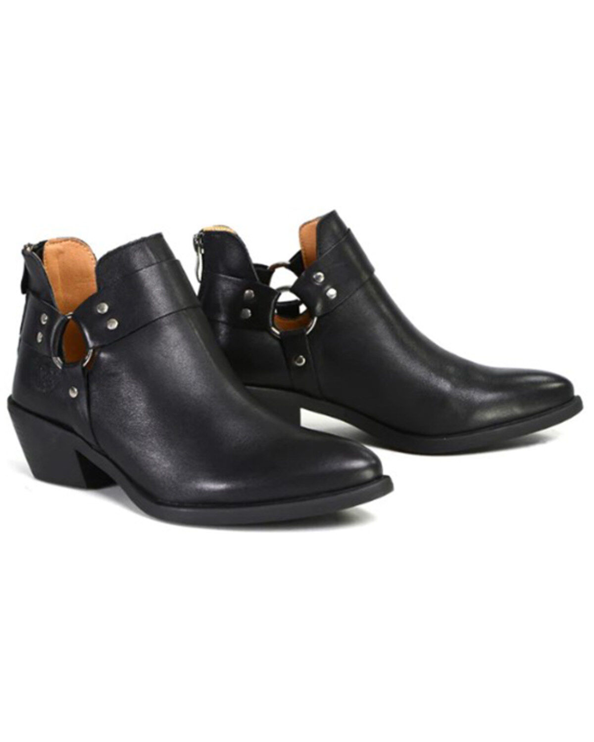 Milwaukee Leather Women's Leather Harness Ring Boots - Medium Toe