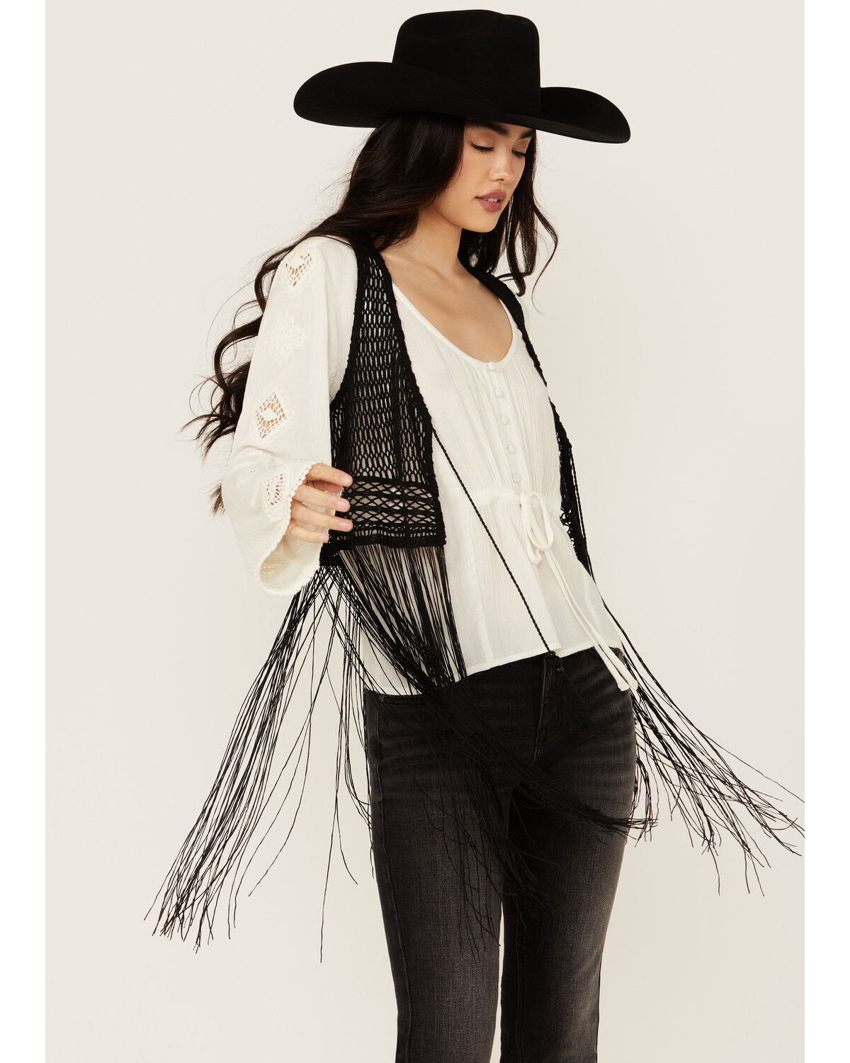 Idyllwind Women's Hawls Crochet Fringe Vest
