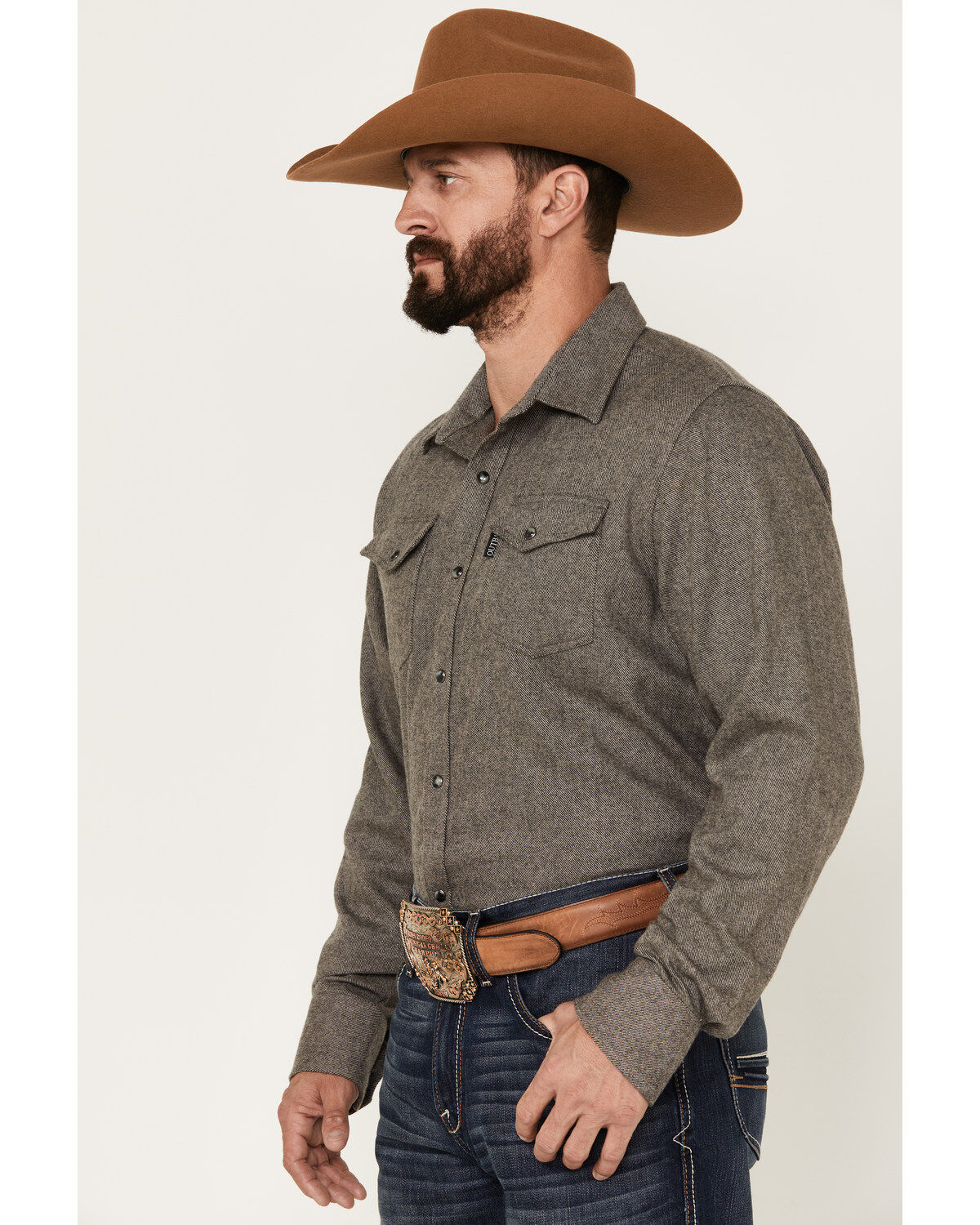 Outback Trading Co Men's Declan Heathered Long Sleeve Snap Shirt