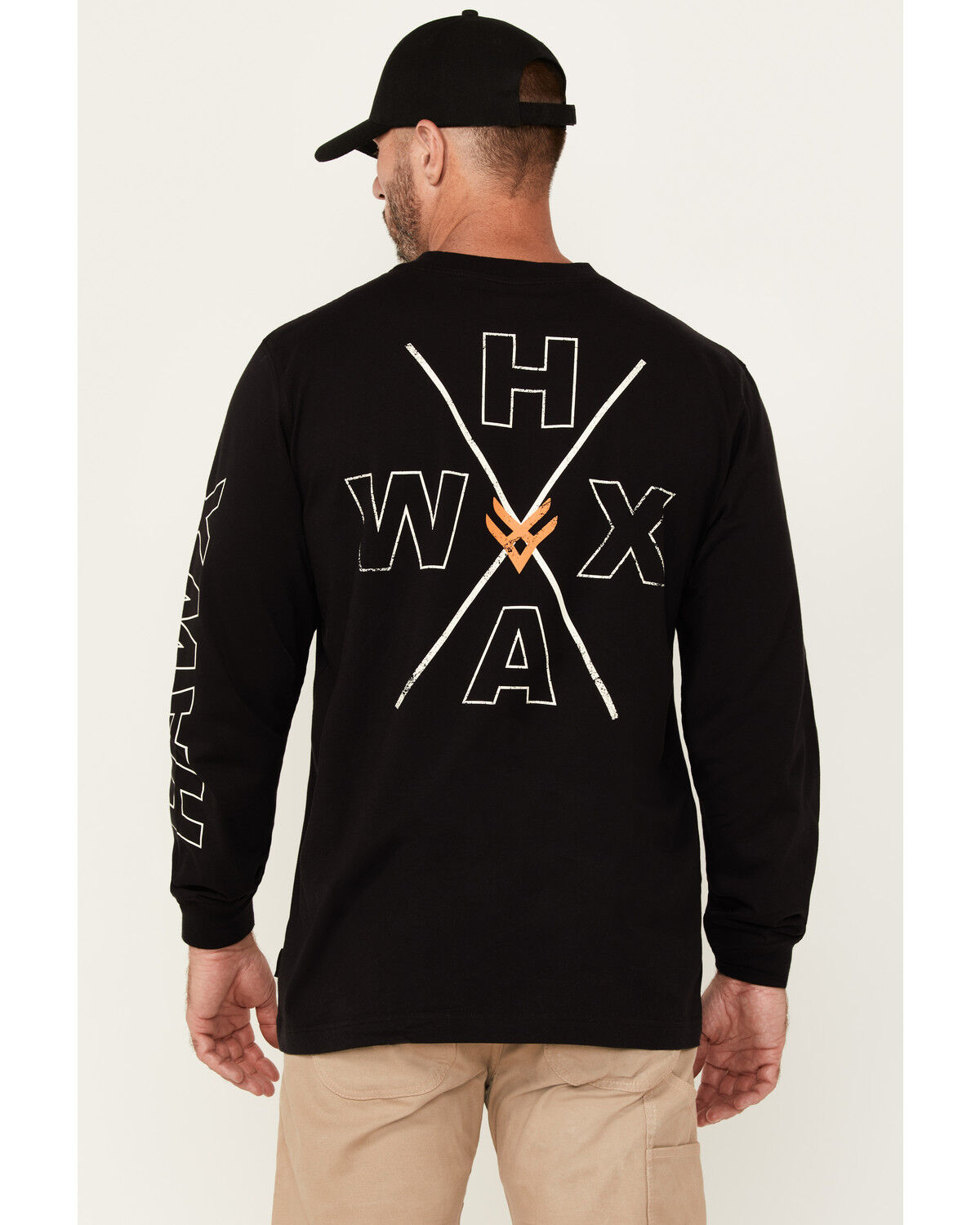 Hawx Men's X Long Sleeve Graphic Work T-Shirt