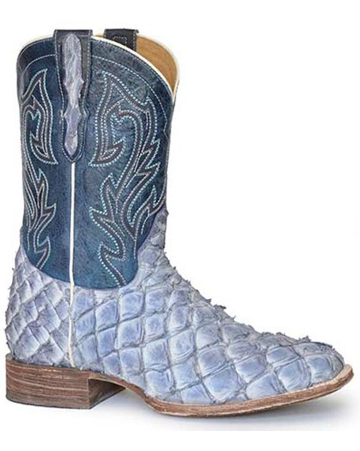 Stetson Men's Predator Exotic Pirarucu Western Boots - Broad Square Toe
