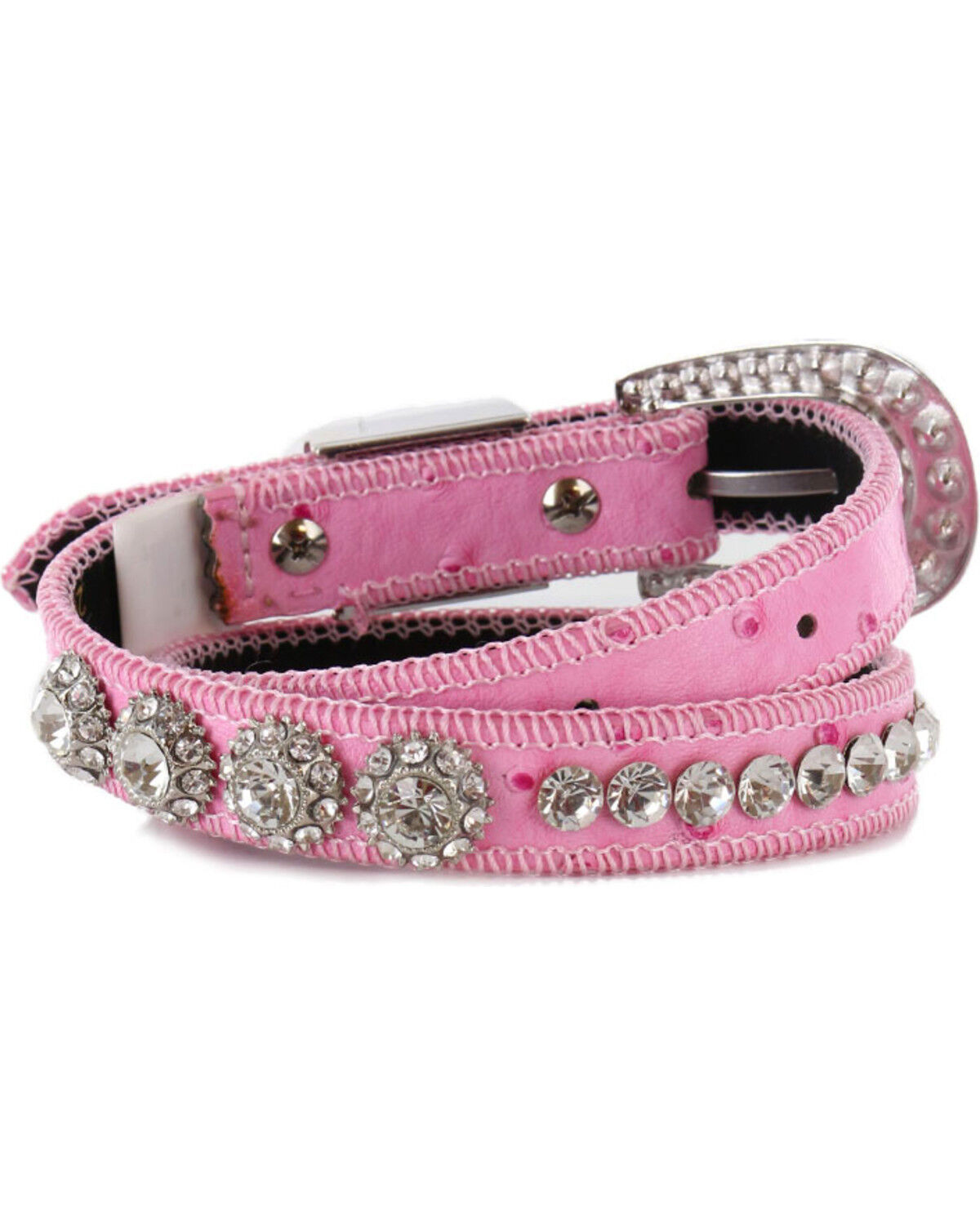 Shyanne Girl's Ostrich Print Rhinestone Belt