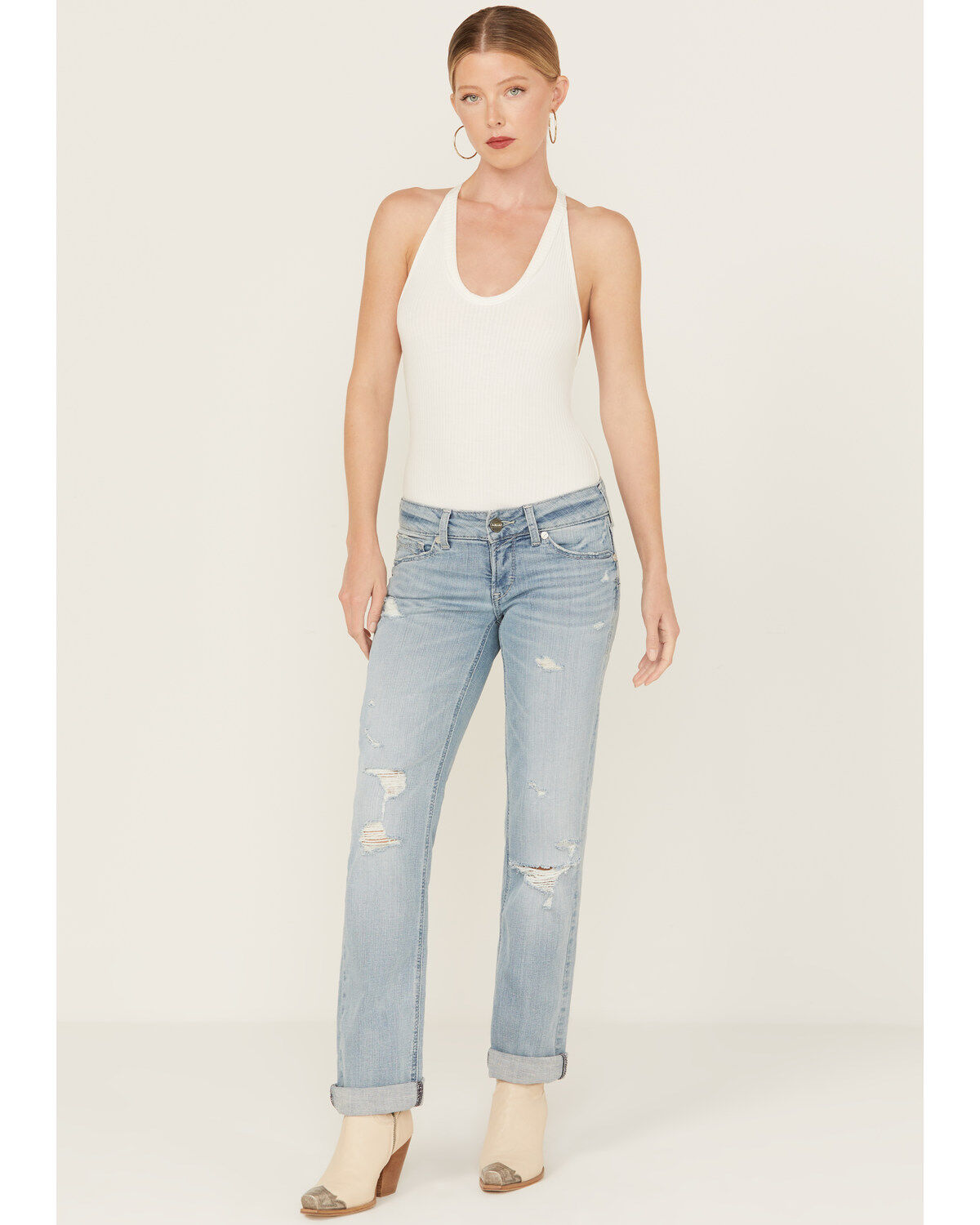 Ariat Women's R.E.A.L Light Wash Low Rise Lucy Straight Jeans