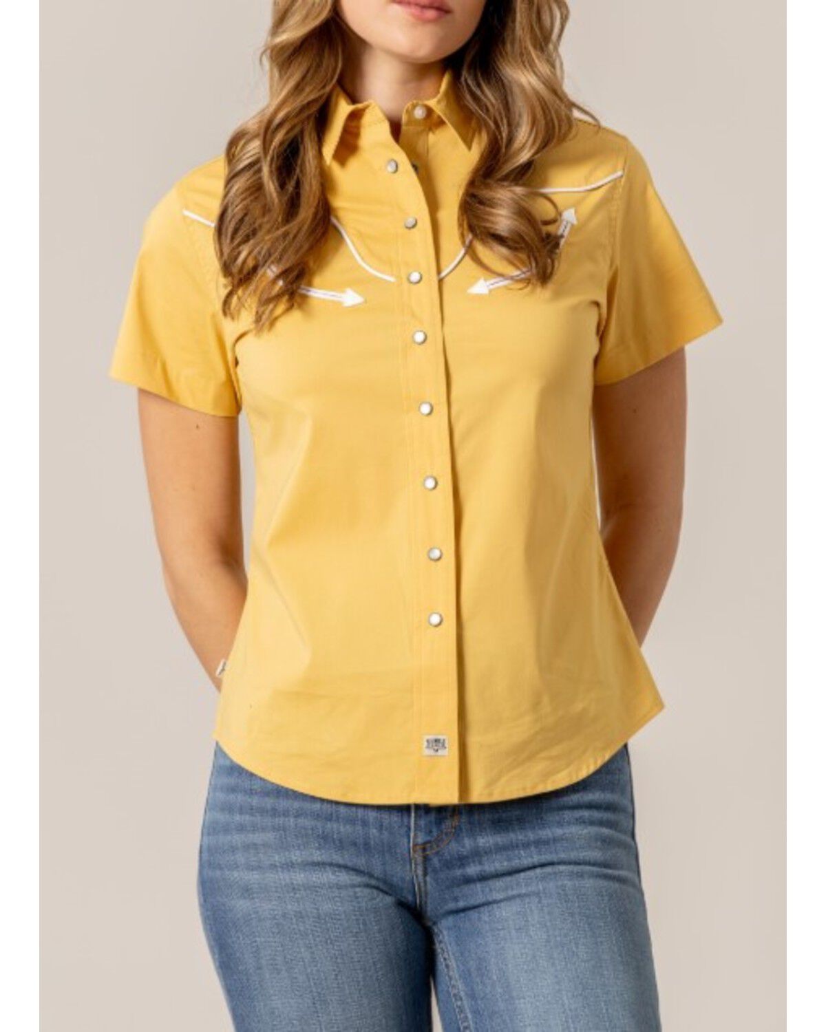 Kimes Ranch Women's Long Horn Short Sleeve Pearl Snap Western Shirt