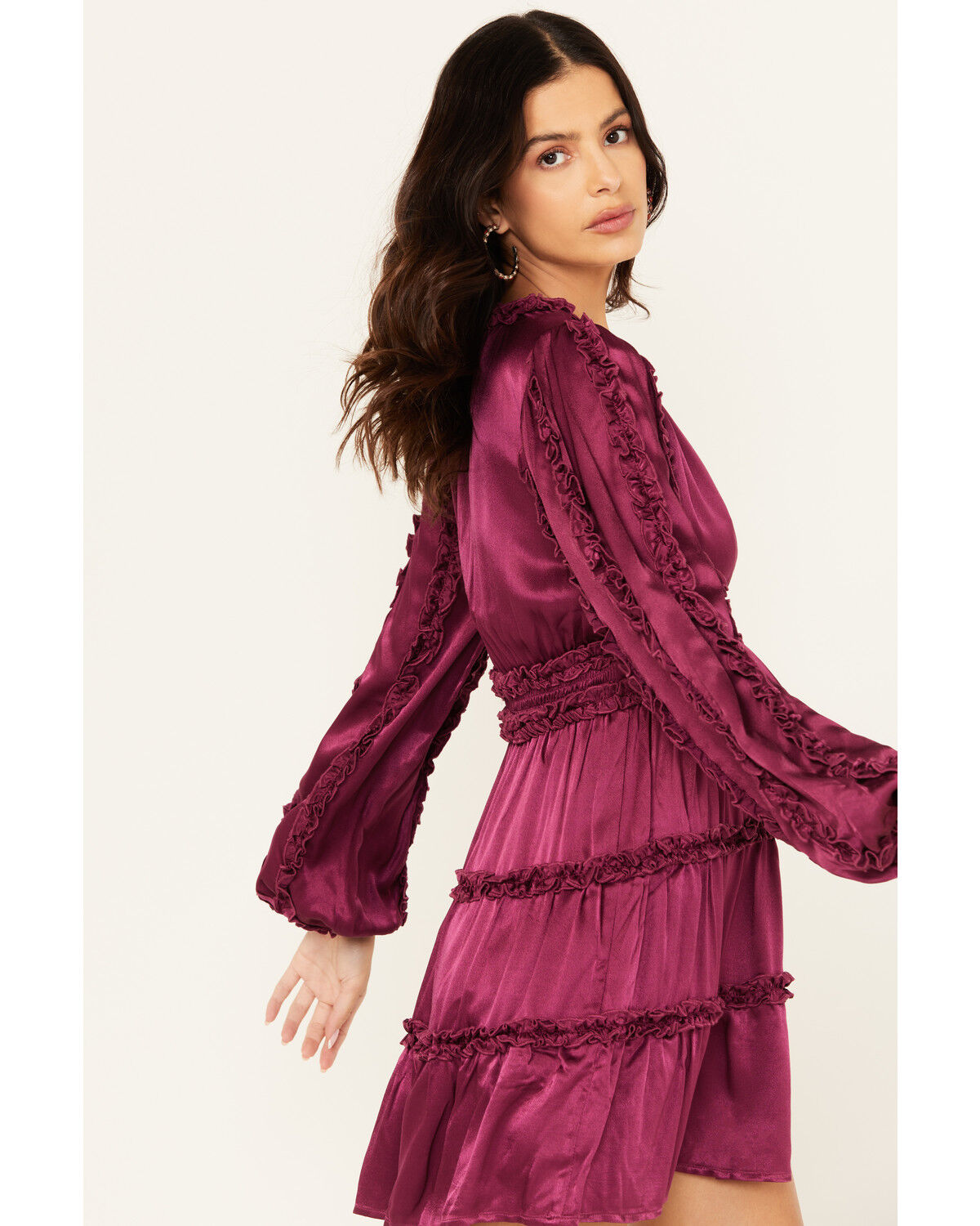 Shyanne Women's Long Sleeve Ruffle Mini Dress
