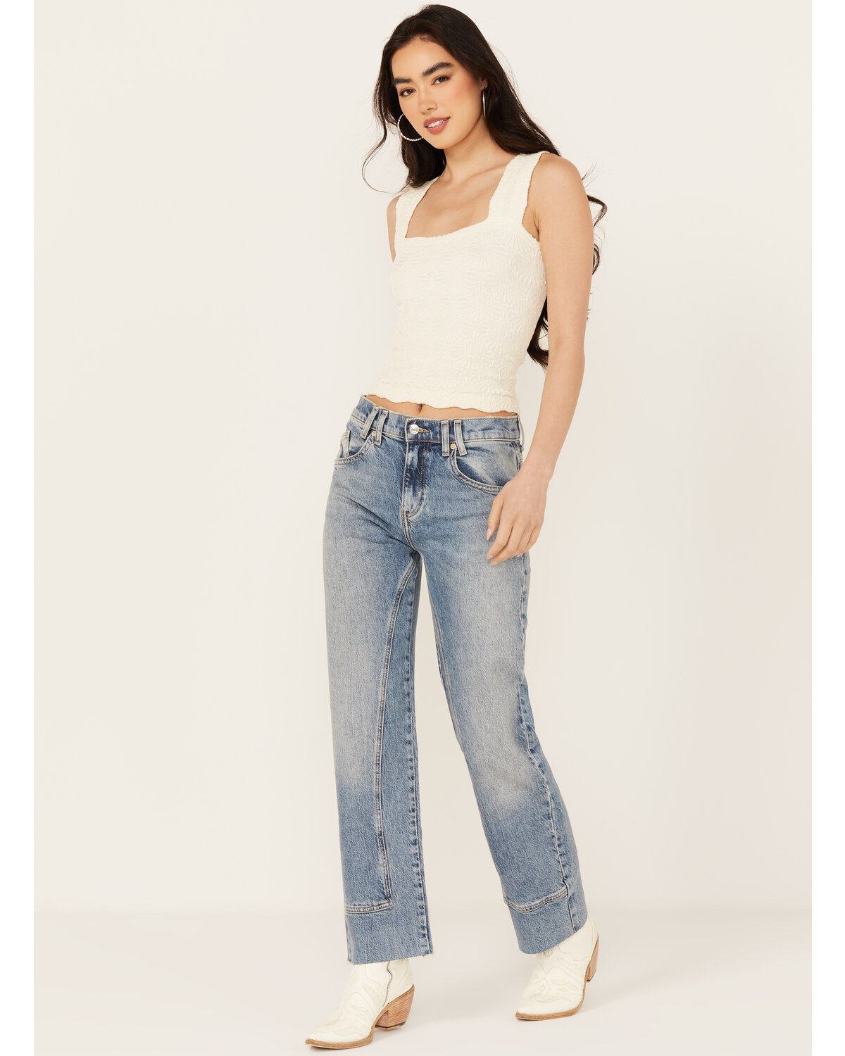 Free People Women's Risk Taker Straight Stretch Denim Jeans