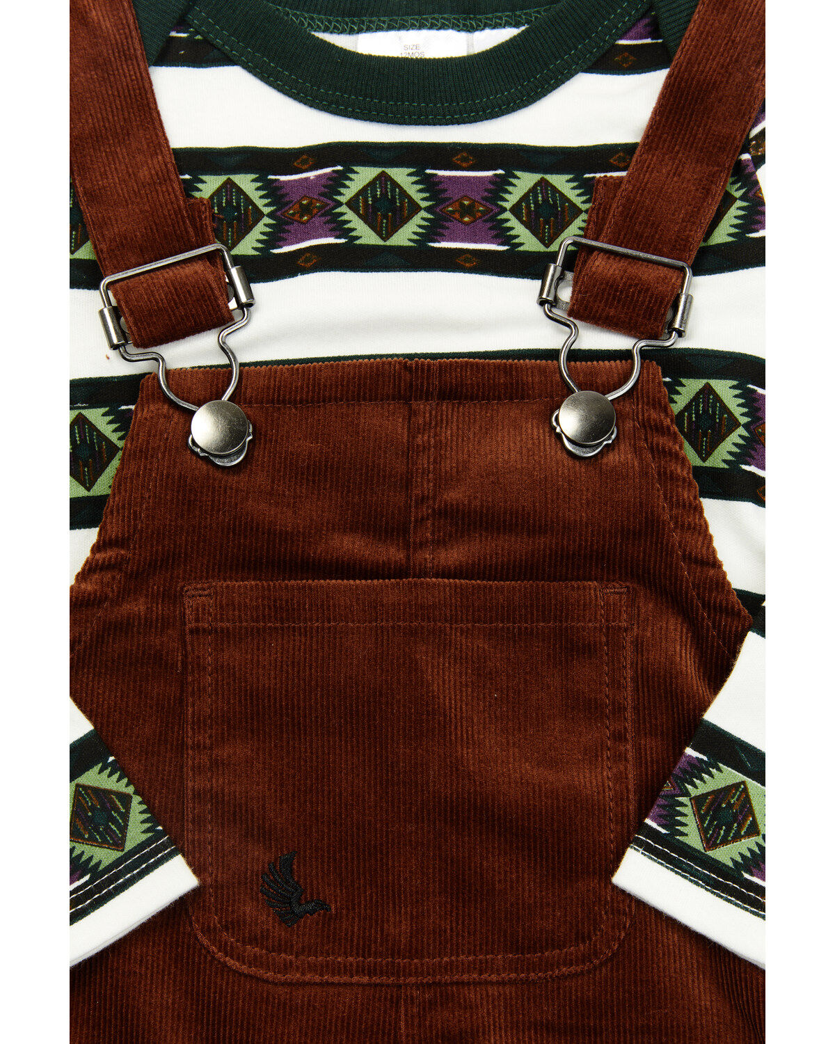 Cody James Infant Boys' Overalls & Striped Shirt Onesie Set