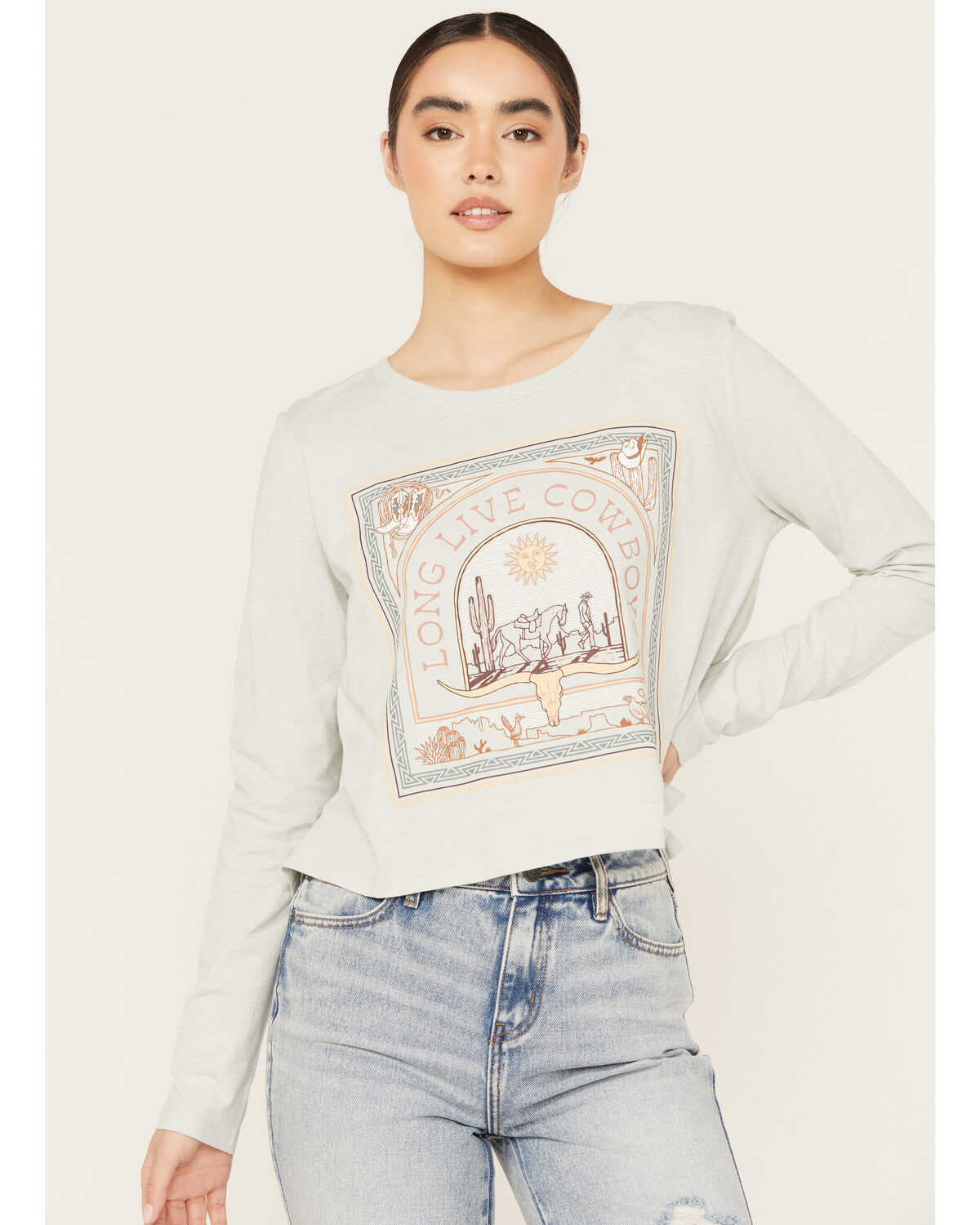 Wrangler Women's Cowboys Desert Long Sleeve Graphic Tee
