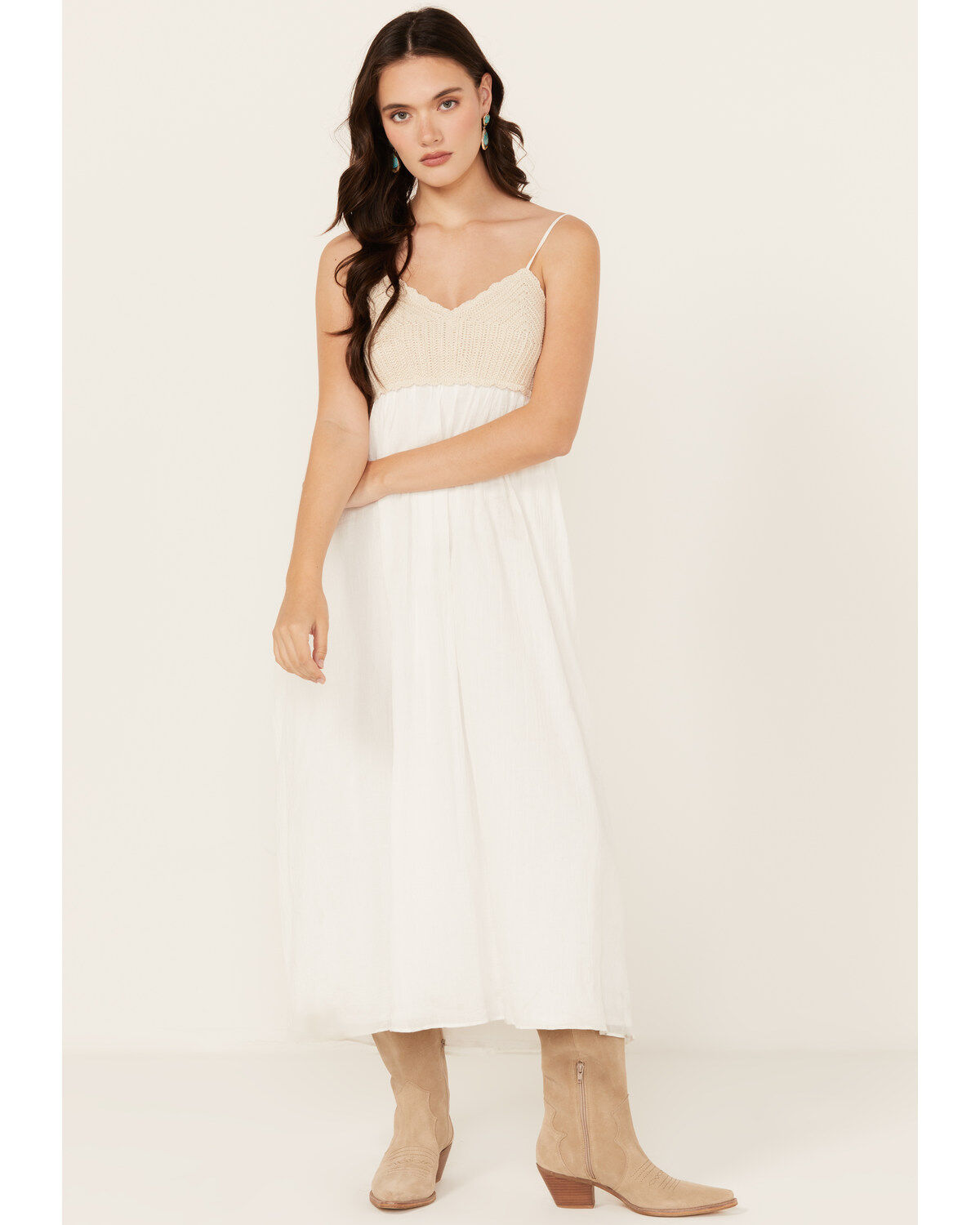 Yura Women's Crochet Sleeveless Midi Dress