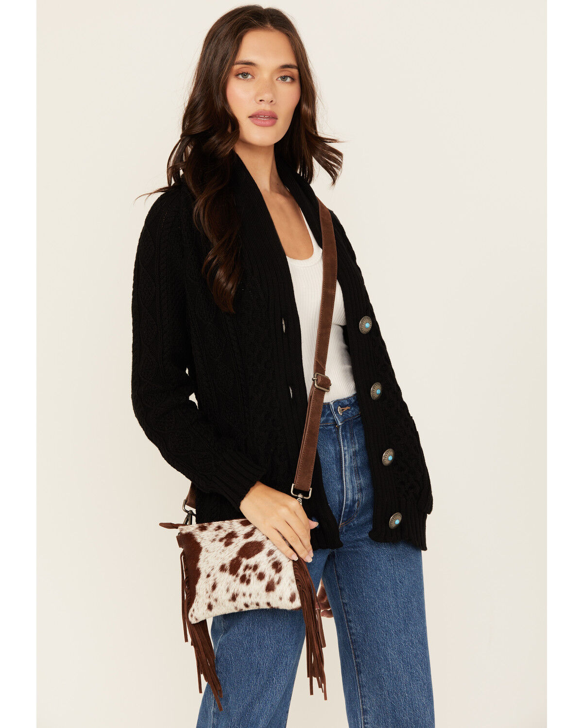 Shyanne Women's Meadow Hairon Leather Crossbody Bag