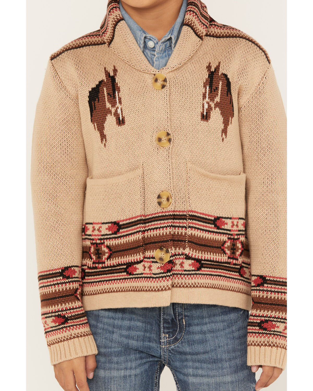 Cotton & Rye Boys' Horse Graphic Button-Down Cardigan