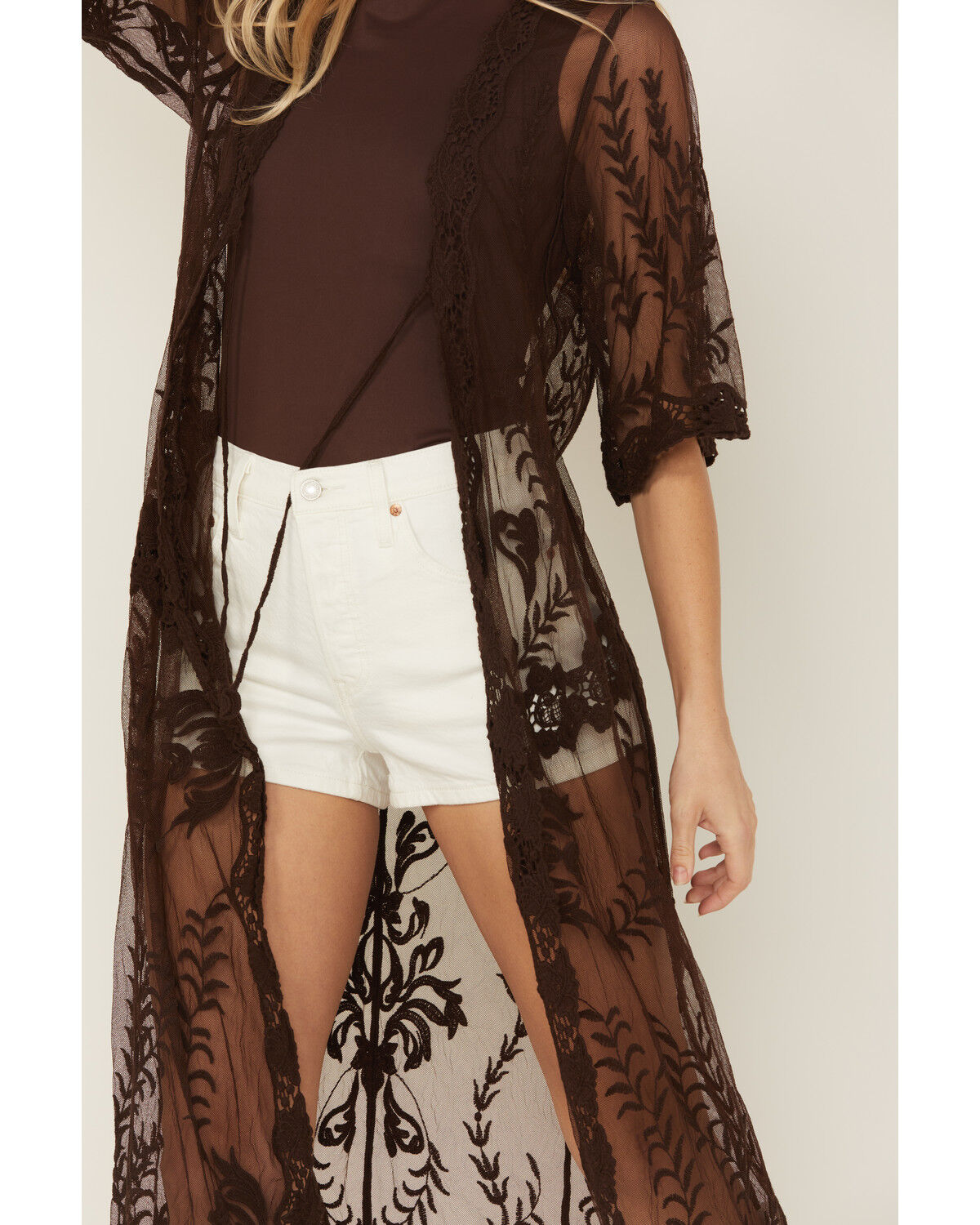 Shyanne Women's Embroidered Mesh Kimono