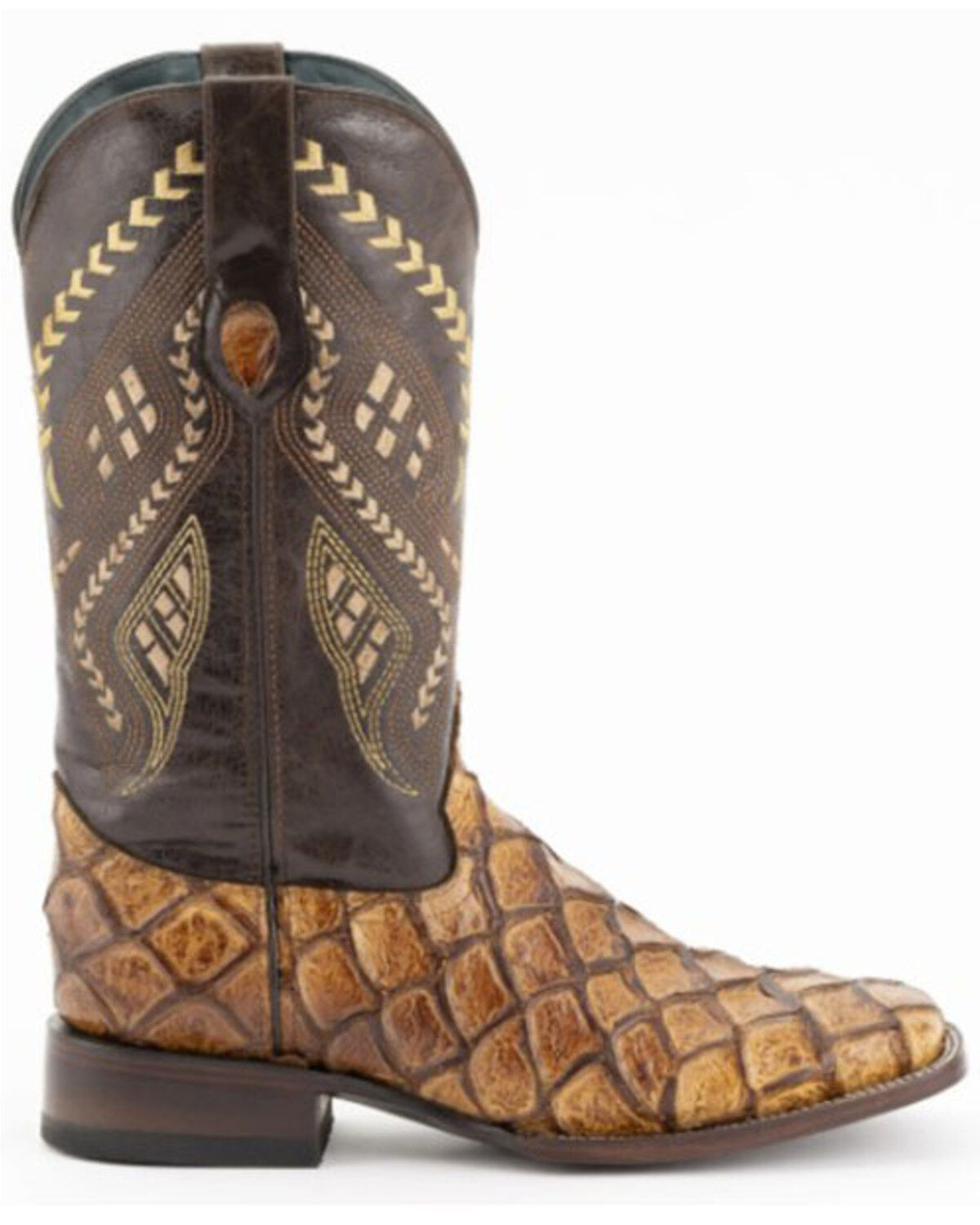 Ferrini Men's Bronco Pirarucu Print Western Boots - Broad Square Toe