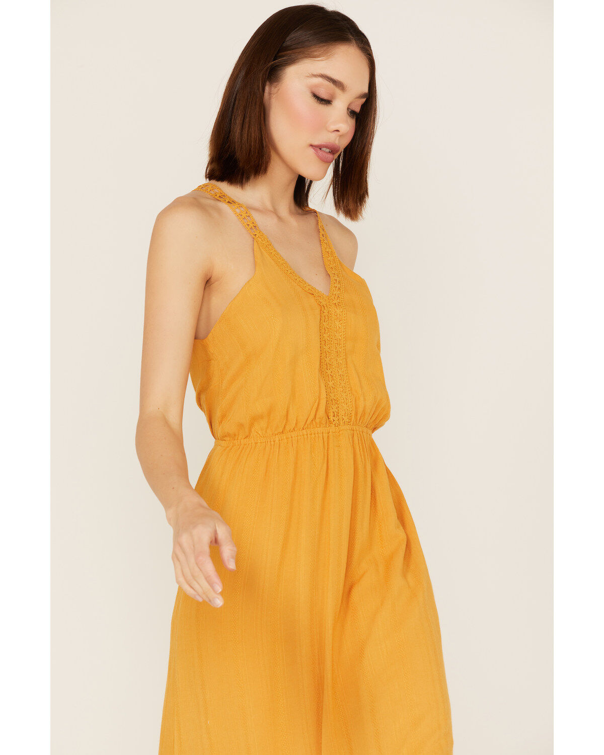 Molly Bracken Women's Lace Trim Midi Dress