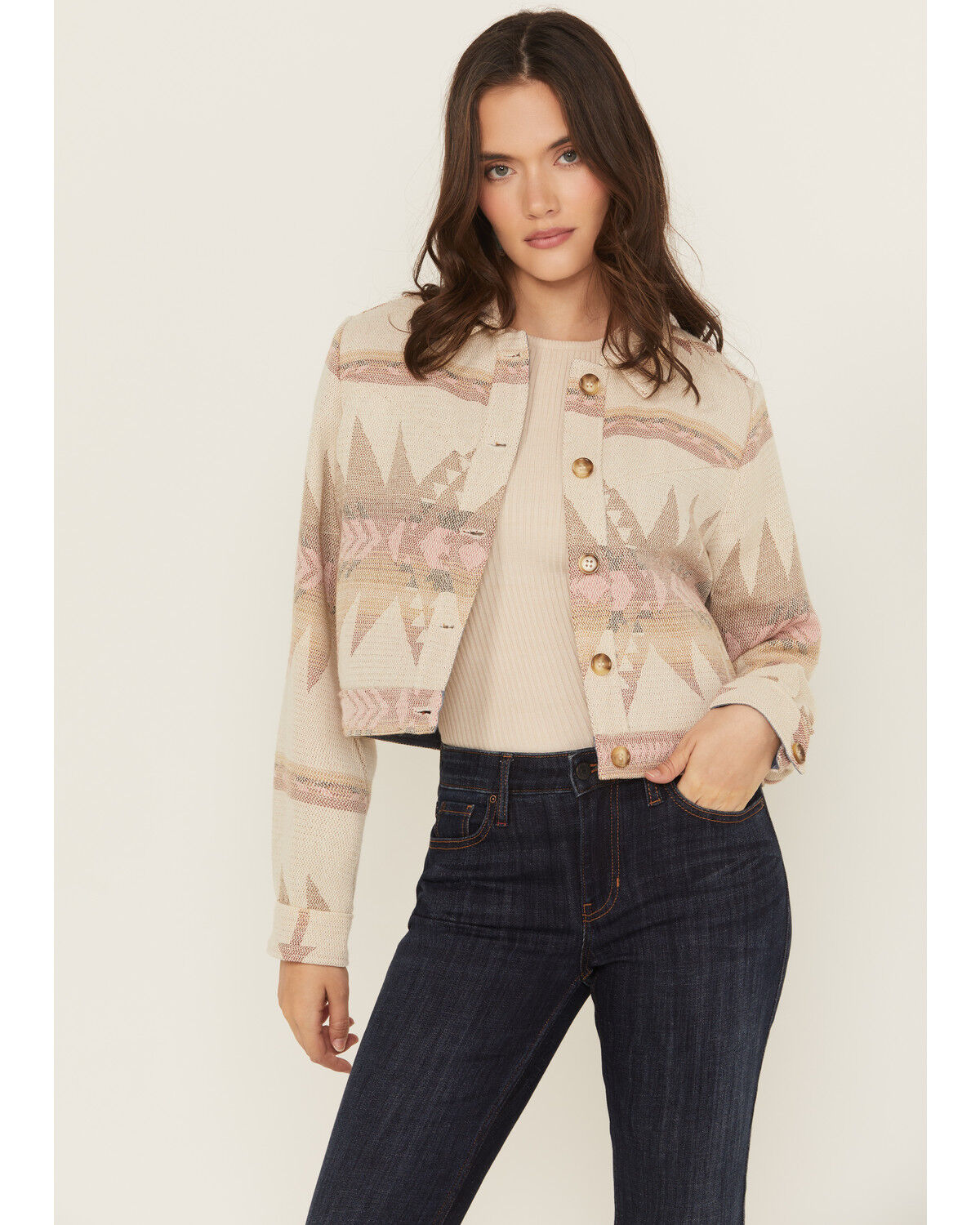 Idyllwind Women's Mercer Southwestern Print Cropped Shacket