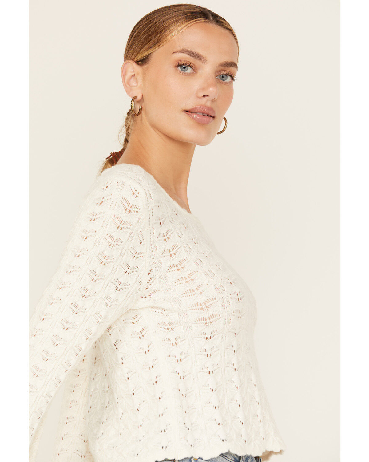 Shyanne Women's Bell Sleeve Pointelle Sweater