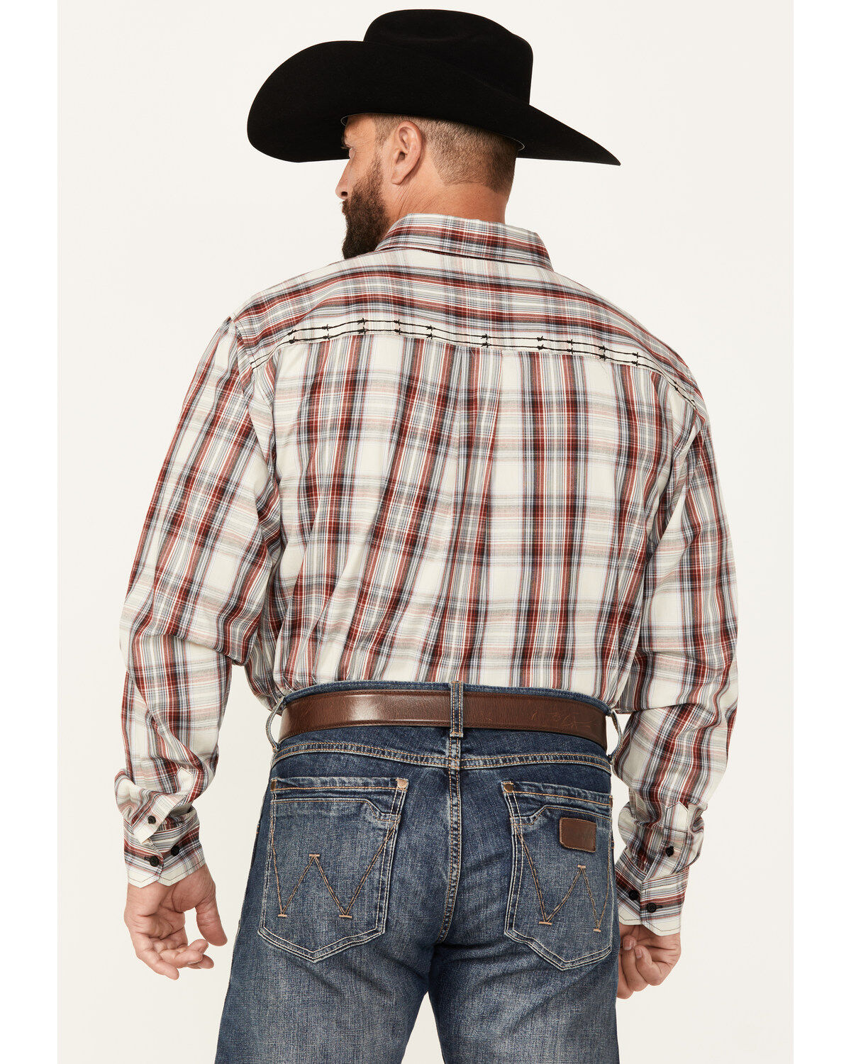 Cowboy Hardware Men's Dutton Plaid Print Long Sleeve Button-Down Western Shirt