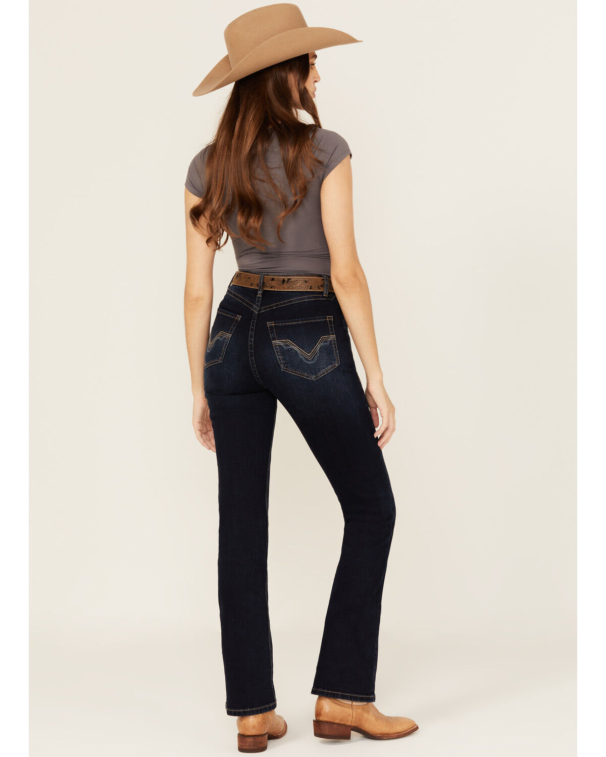 Rock & Roll Denim Women's Dark Wash High Rise Bootcut Stretch Denim Jeans