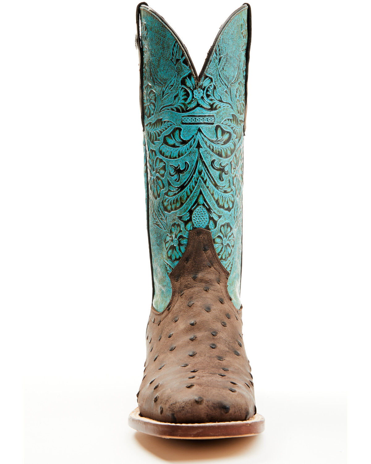 Tanner Mark Women's Ostrich Print Western Boots - Broad Square Toe